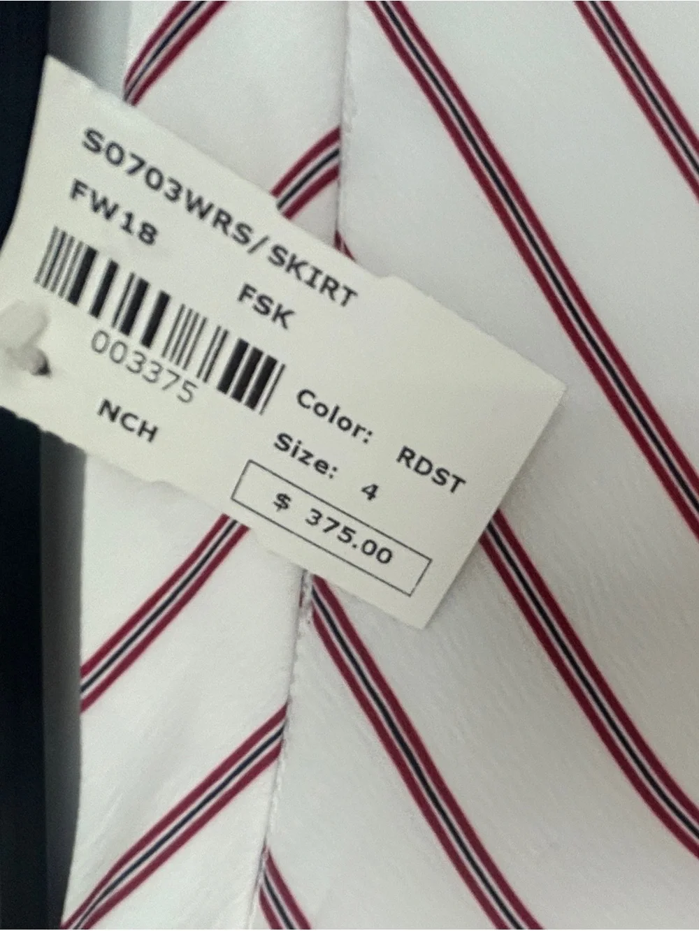 NICHOLAS White and Burgundy Striped Tie-Front Blouse & Skirt Set